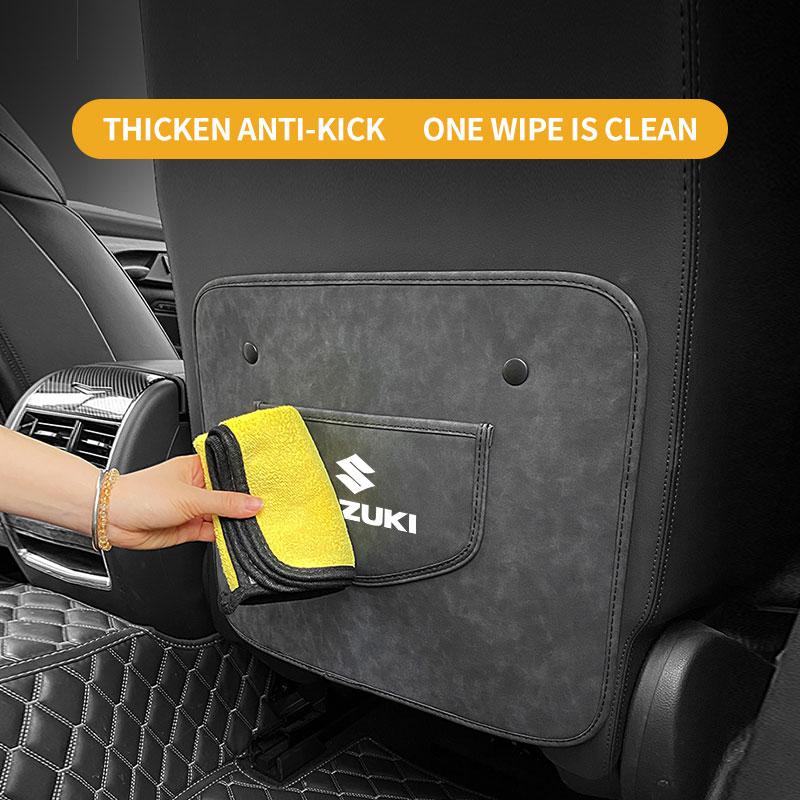 PU Leather Car Anti-Kick Mats Auto Seat Back Protector Cover For Suzuki Celerio