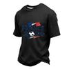 Men's Quick Dry Short Sleeve T-Shirt with Soccer Print, Breathable Mesh, Lightweight, Neck, Casual