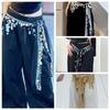 Long Tassel Belly Dance Hip Scarf Creative Hip Scarf Skirt Indian Costume Sequin Waist Chain  Women