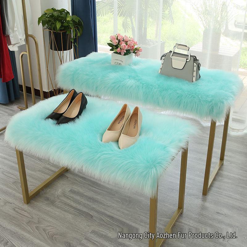 In-Stock White Faux Wool Plush Carpet Display Pad - Decorative Blanket & Desktop Feature