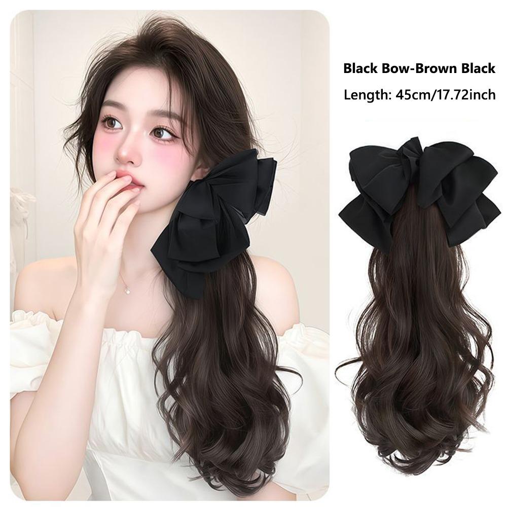 Korean Style Braided Wig Hair Claw Clip Curly Elastic Hair Tie Trendy Hair Scrunchie  for Women