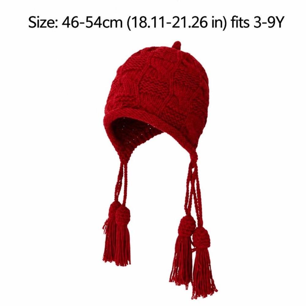 Thick Kids Knit Cap Windproof Pullover Winter Hat Cute Ear Protection Cap Winter