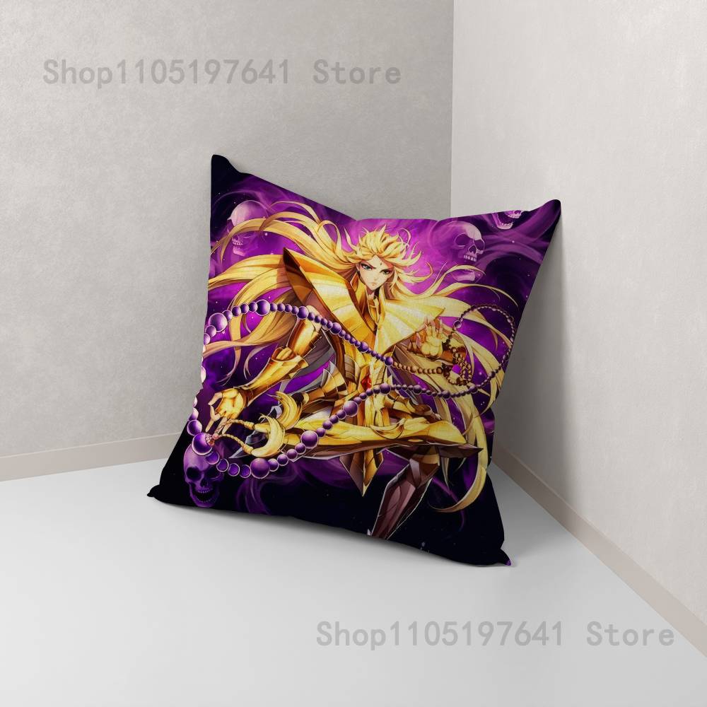 Saint Seiya Virgo Shaka Pillow Case Cute Cartoon Anime peripheralsBedroom Sofa Decorative Cushion Cover Soft Cushion Cover