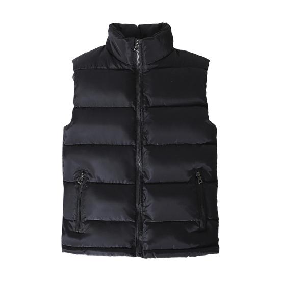 Men Waistcoat Stand Collar Sleeveless Vest Coat with Pockets Zipper Closure Warm Comfortable