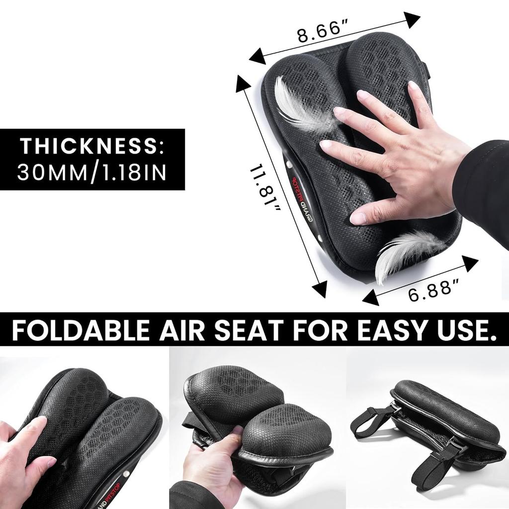 Gel Air Seat Cushion | 3D Honeycomb Gel Structure | Universal Fit | Detachable Cover | Ideal for Bike, Office, Car & Home | Lumbar Support
