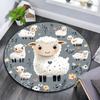 Cute Sheep Round Area Rug,Carpet Rug for Living Room Bedroom Sofa Playroom Decor,Non-slip Floor Mat