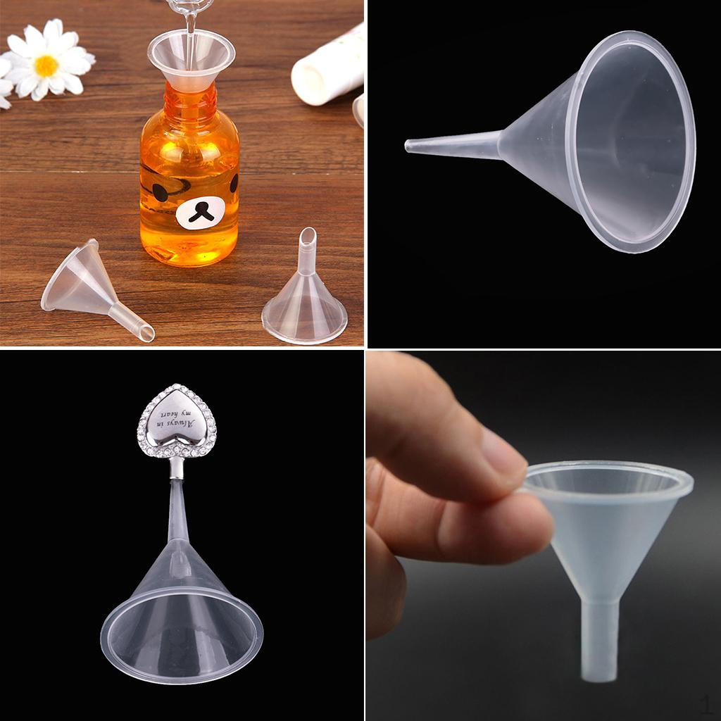 3 Pieces Mini Small Clear Plastic Funnels for Bottle Filling Home Kitchen Tools