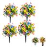Outdoor Artificial Flowers with Ground Stakes Artificial Petunias Lifelike Decorative Flowers for Garden Yard Planter and Porch