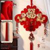 2026 Year of the Horse Fu Character Chinese Knot Pendant - Plush New Year Decoration for Entryway and Living Room