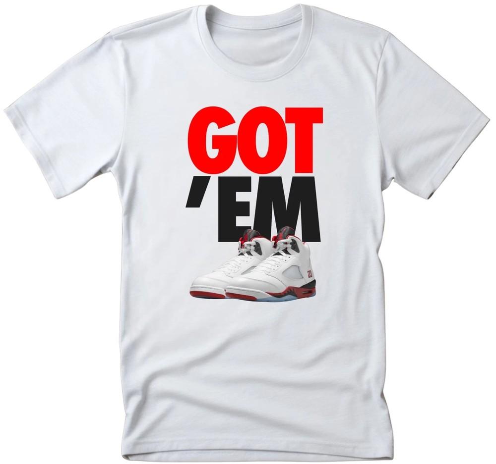 Shirt to Match Retro 5 Fire Red-GOT EM Sneaker Match Tees TRENDING Unisex T-Shirt S