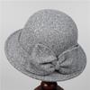 Elegant Woolen Basin Hat Autumn and Winter Bow Fisherman Hat Women's Retro Temperament Top Hat