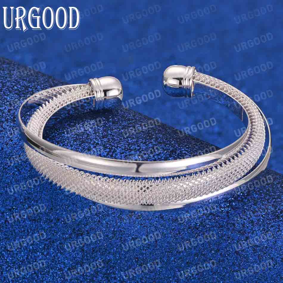 925 Sterling Silver Wedding Gift Fashion Jewelry Adjustable Braided Bracelet