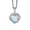 Bohemia Blue Imitation Opal Cute Turtle Animal Pendant Necklace For Women Charm Crystal Ocean Animal Necklaces Jewelry for Women