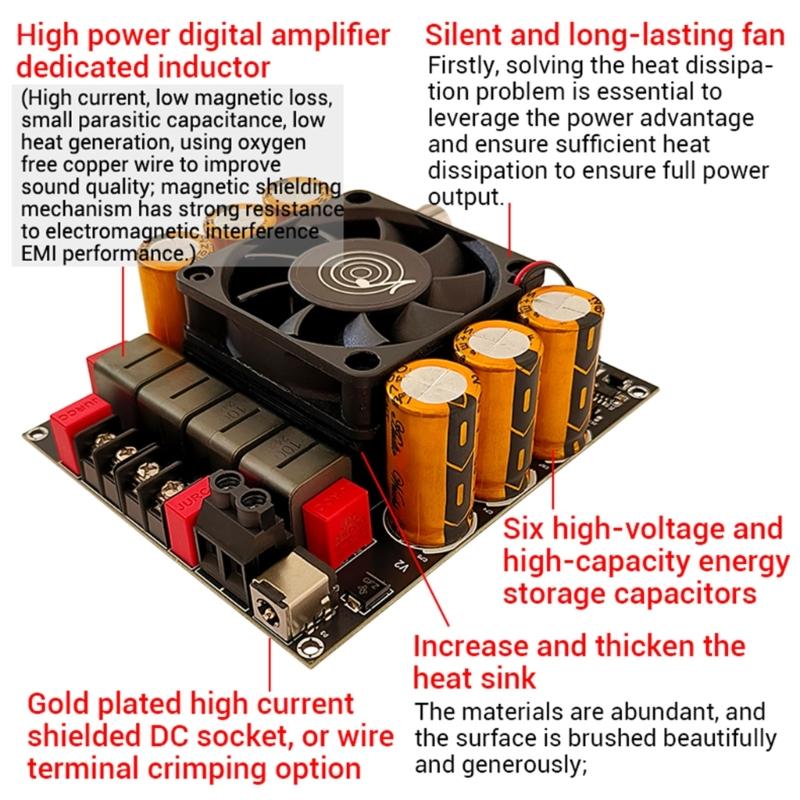 Highly Power Digital Amplifier Board With TPA3255 Chip Suitable For Stereo Systems Home Theaters Setups And DIY Projects