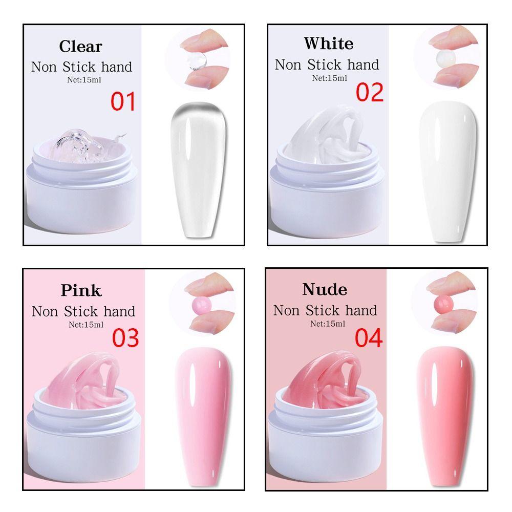 15ml Non-stick Building Gel Nail Extension Soild Gel White Clear Pink Nail Art Gel Nail Prolong  Construction Extend Glue YSL