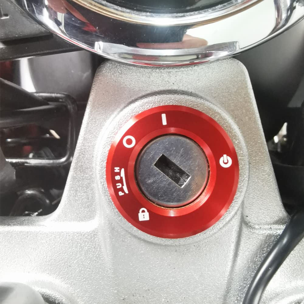 Red Color Aluminum Ignition Switch Key Hole Cover Ring Cap Compatible with Honda Monkey 125 Z125 / CT125 Trail 125 Hunter Cub All Models