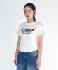 AMES-WORLDWIDE Round Hem Crop Tee White