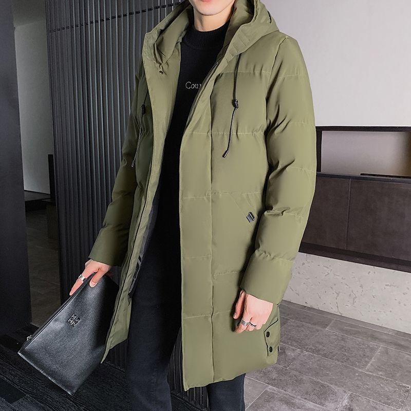 Hooded Cotton-padded Jacket Men's Mid-length Winter Cotton Overcoat Men's Knee-length Thick Down Jacket Plus-size Cotton-padded Jacket