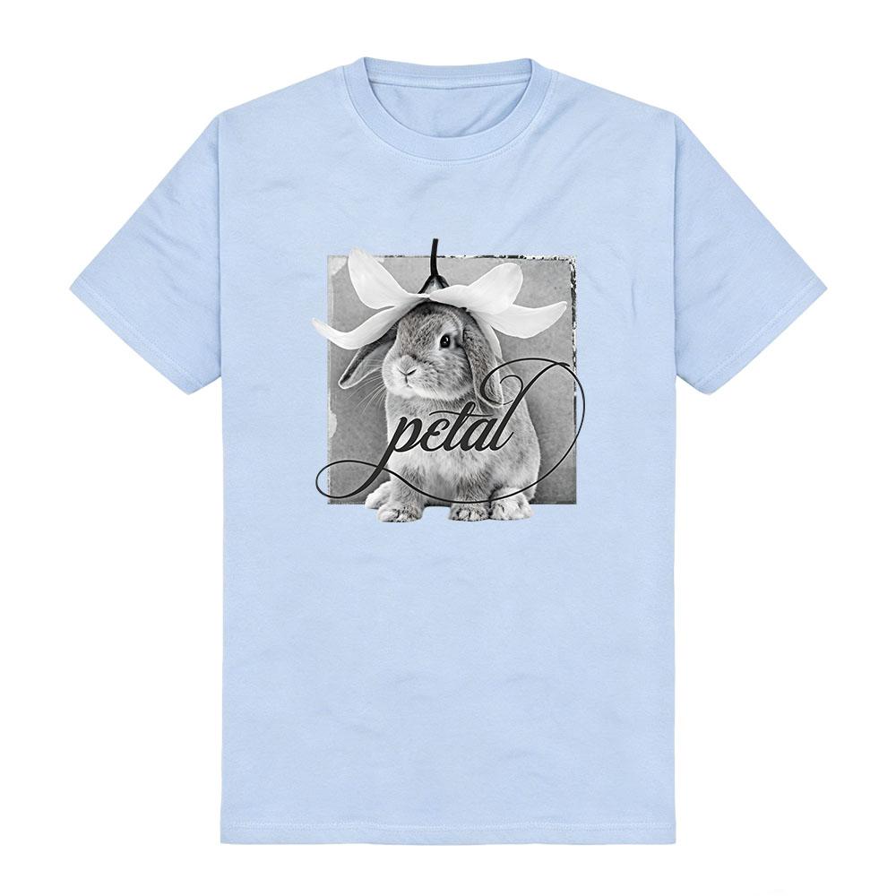 Bunny Petal Tile Photo T-Shirt Ariana Grande Singer Design Tshirts Short Sleeve Cotton Soft Tees Women Men Clothes Graphic Merch