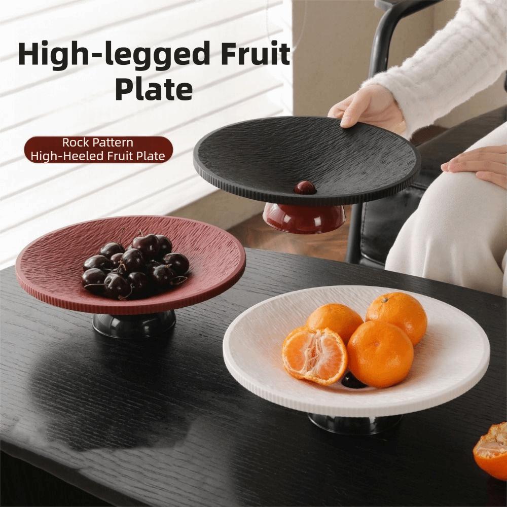 Plastic High-legged Fruit Plate Draining Snack Serving Tray Dried Fruit Plate  Living Room