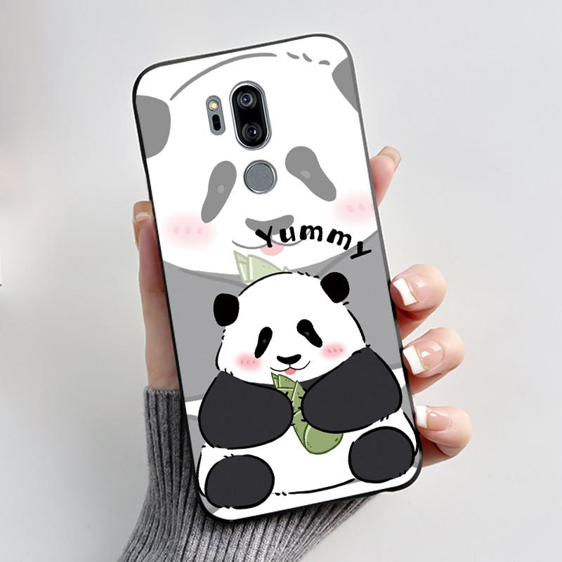 Cute Case For LG G7 thinQ Capa Coque Printing Shell Protective Cover For LG G7thinQ Fundas Soft Silicone Cartoon Black Casing