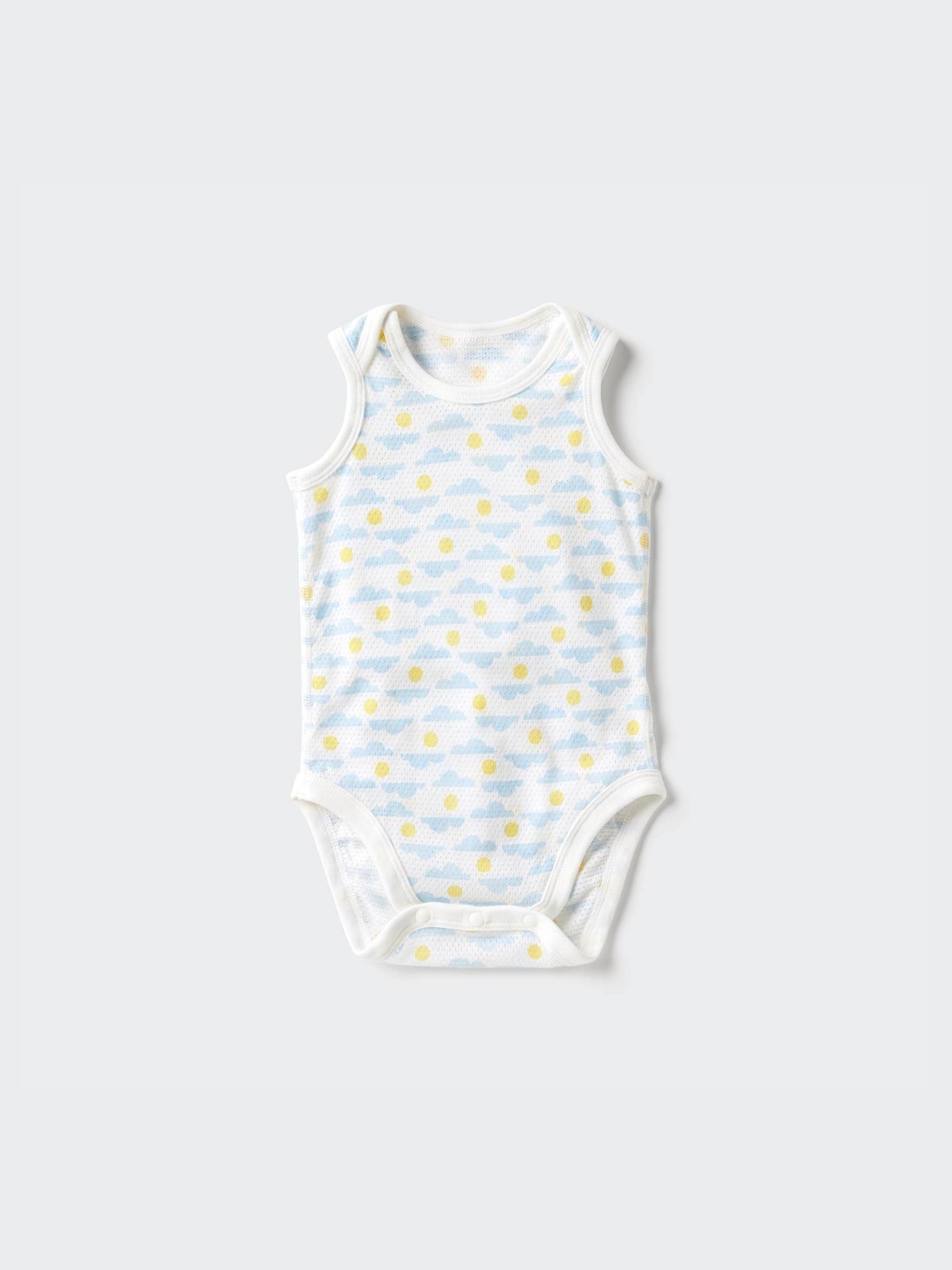 

Uniqlo Bn Joy Of Print Хлопковый сетчатый внутренний комбинезон без рукавов 62 BLUE/BABY 90
