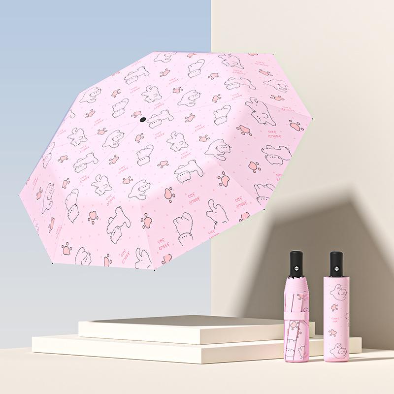 Manual folding KT cat cartoon umbrella female weather and rain parasol sun protection UV protection sun umbrella UPF11 +