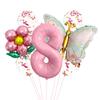 Butterfly 32 Inch Digital Flower Aluminum Film Balloon Set Baby Birthday Balloon Party Decoration Scene