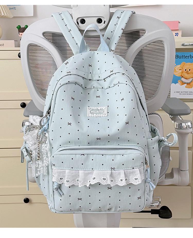 Schoolbag Japanese cute girl lace bow backpack high value student campus schoolbag girls travel small backpack