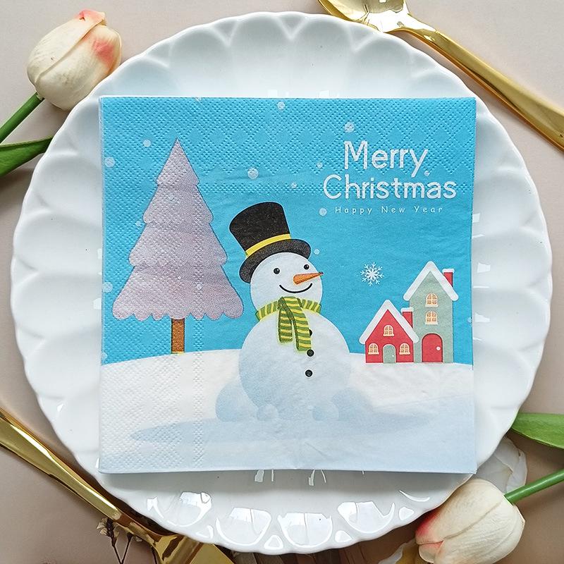 В наличии: Рождественские бумажные носовые платки и квадратные бумажные салфетки