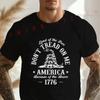 Men's Black Rattlesnake Don't Tread On Me Gadsden Print Motorcycle Cotton T-Shirt Men's Summer