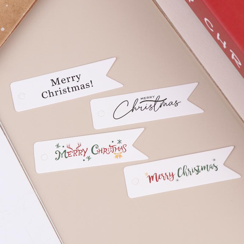 100 Etichette Regalo di Natale Etichette per Regali Festivi con Design Scritta Merry Christmas Etichette Decorative da Appendere
