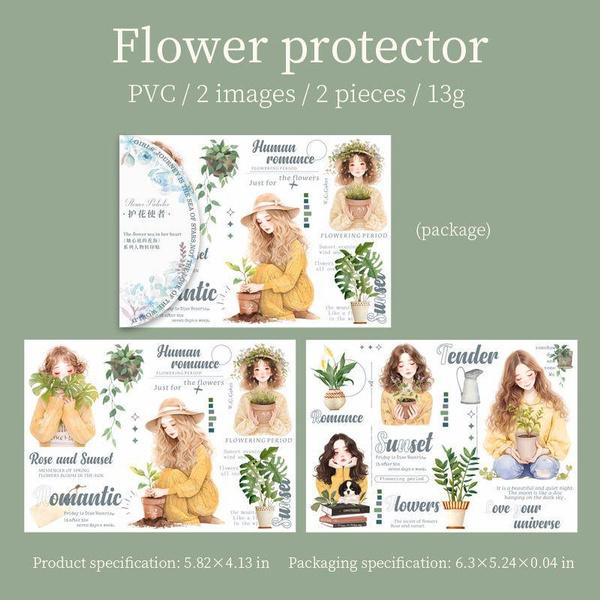 

Наклейки из ПВХ с цветочной тематикой для арт-девушек, 6 стилей, ненужный журнал «сделай сам», принадлежности для скрапбукинга, принадлежности для ведения журналов