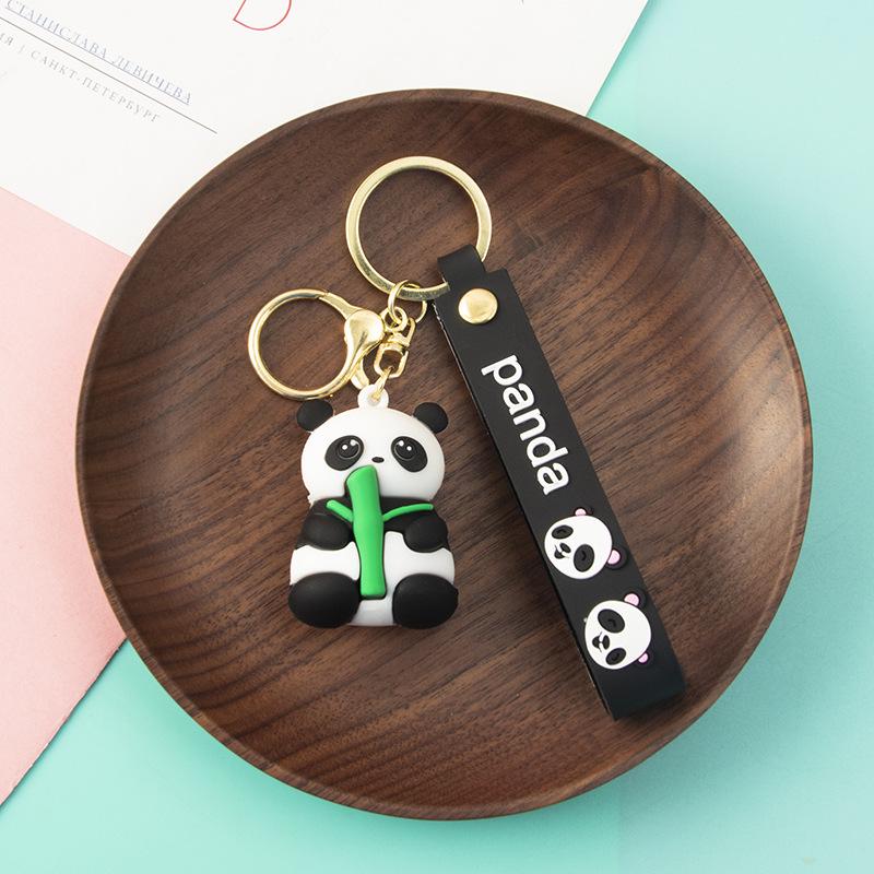 Sichuan Panda Bamboo Keychain Ornament: Cute Chengdu Zoo-Inspired Small Gift