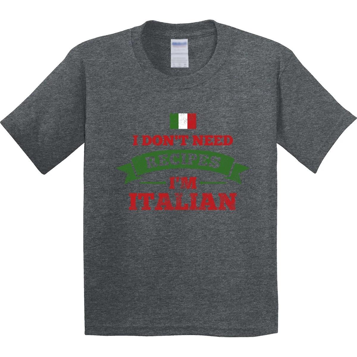 Inktastic No Recipes I m Italian Youth T-Shirt I Dont Need Flag Cooking Cook Tee 120