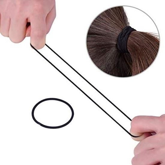 GOSICUKA Large Capacity 120 Pieces Hair Ties Ring Rubber Set Knotless Type Thickness 4mm (Black)