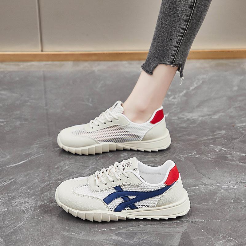 

Women s fashion thin Forrest Gump shoes summer new breathable hollow sports casual shoes versatile non-slip mesh shoes 35 синий