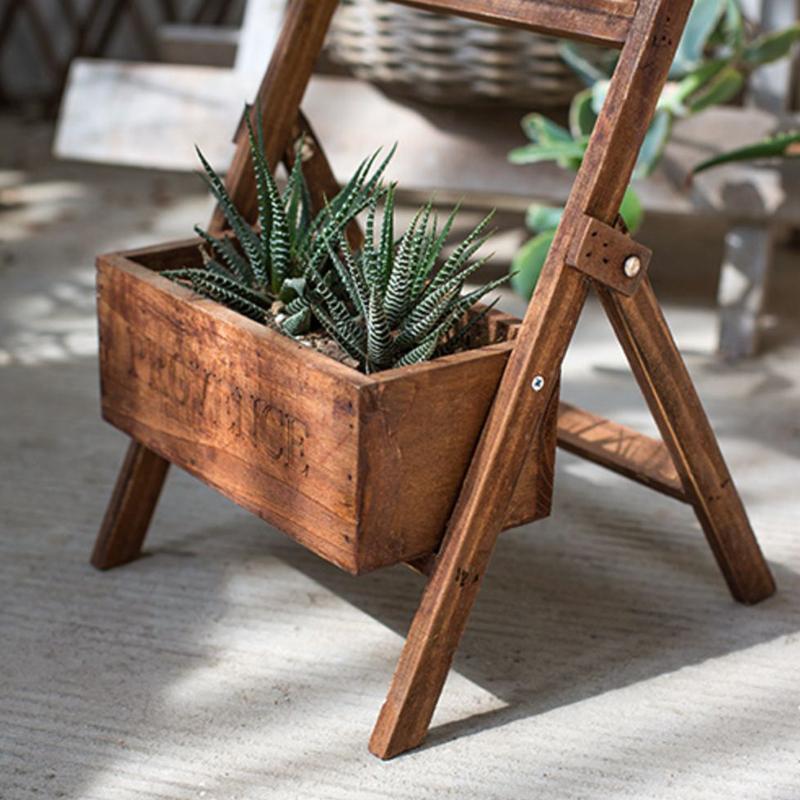 1set Wooden Flower Rack Creativity Plants Shelf Indoor Estantes Para Plantas Outdoor Flower Slot Balcony Decoration 23x24x35cm