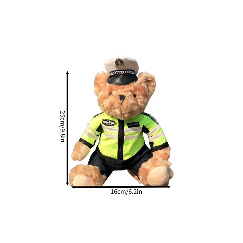 

Полицейский плюшевый мишка в форме, плюшевая игрушка, детский подарок, украшение для дома, реквизит для фото, кукла