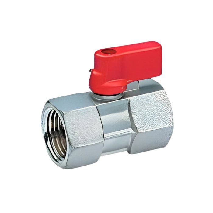 Robinet à Boisseau Sphérique Mini Laiton 1/2 Pouce avec Poignée Rouge