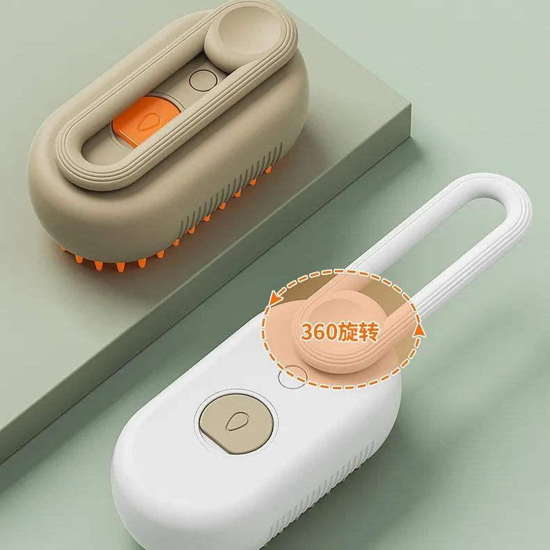 3-In-1 Pet Cat Steamy Brush Massage Spray Steam Mist Spray Dog Grooming Steam Pet Brush