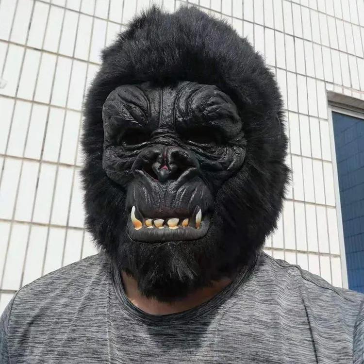 Maska King Konga Hororové Zvíře Gorila Opice Maska Novinka Halloween Cosplay Kostým Pokrývka Hlavy Zvířecí Večírek Šimpanz Maska na Celou Hlavu