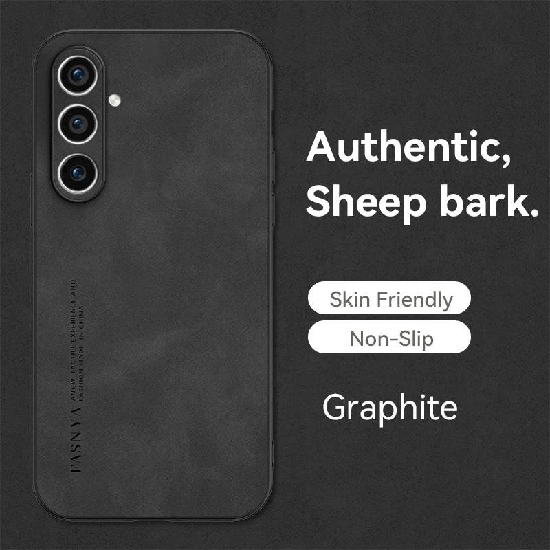 Шкіряний чохол з овчини для Samsung Galaxy S23 S23Ultra S22 S21 S20 S10 S9 Plus S23FE Note 20Ultra 10 9 8 Розкішна матова задня кришка