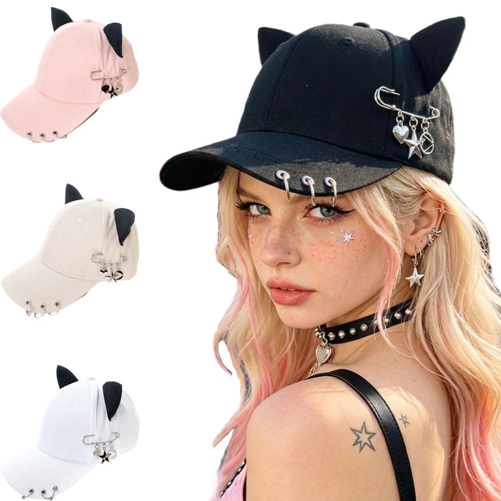 Cat Ear Baseball Caps Breathable Peaked Cap Unisex Sunscreen Hat Unisex