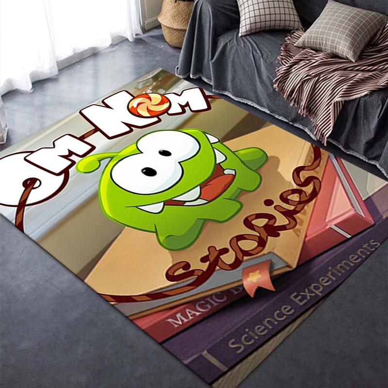2025 Neuer Om Nom Stories Teppich für Wohnzimmer Schlafzimmer Zuhause Sofadekoration, Kinderspiel Rutschfeste Fußmatte100