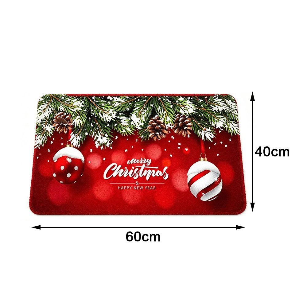 Flannel Anti-Slip Floor Mat Non-Slip Backing Festive Entrance Rug  For Corridors
