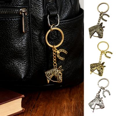 Horse Head Keychain Smooth Touch Key Holder Backpacks Wallets Key Chain Decorative Pendant Key Accessory