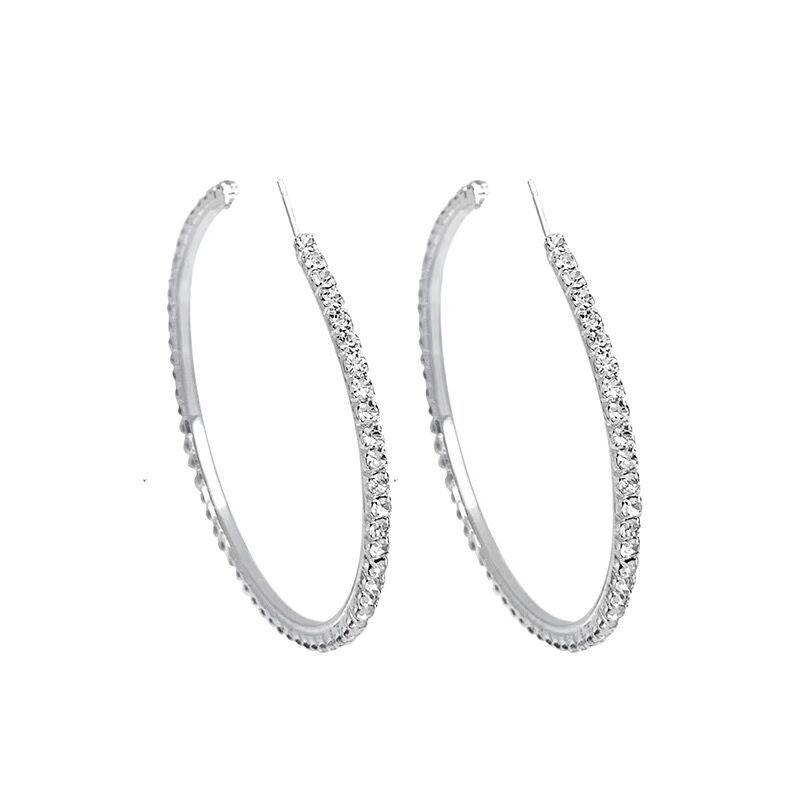Zircon Spice Girls Trendy Big Earrings Earrings Women's Light Luxury Premium Temperament Earrings Plain Ring Earrings Show Face Small Ear Buckles