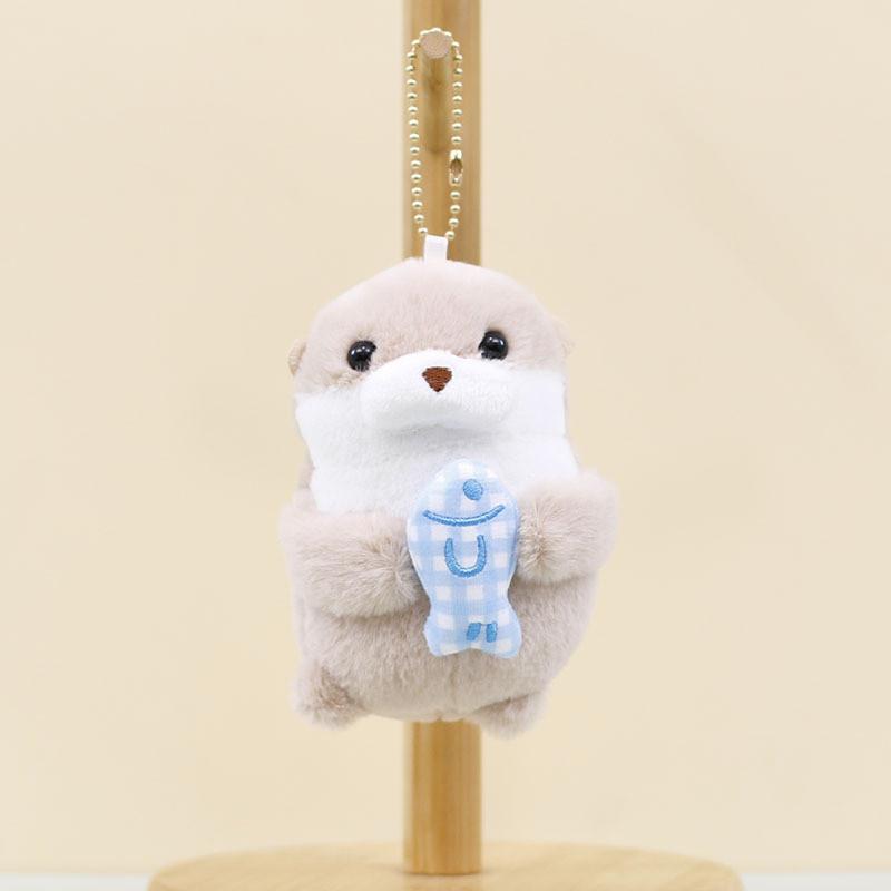 Adorable Plush Seal Keychain Soft Plush Toy Cute Marine Animal Bag Charm Gray Seal