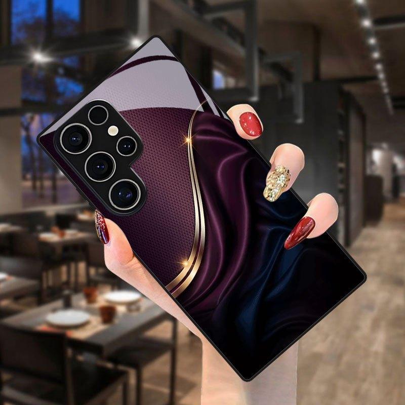 Luxurious Gold Wave Pattern Business-style TPU Phone Case Suitable for Samsung S26 S25 S24 S23 S22 S21 S20 and Other Models.